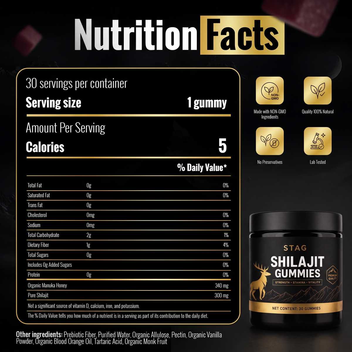 Stag® Shilajit Gummies