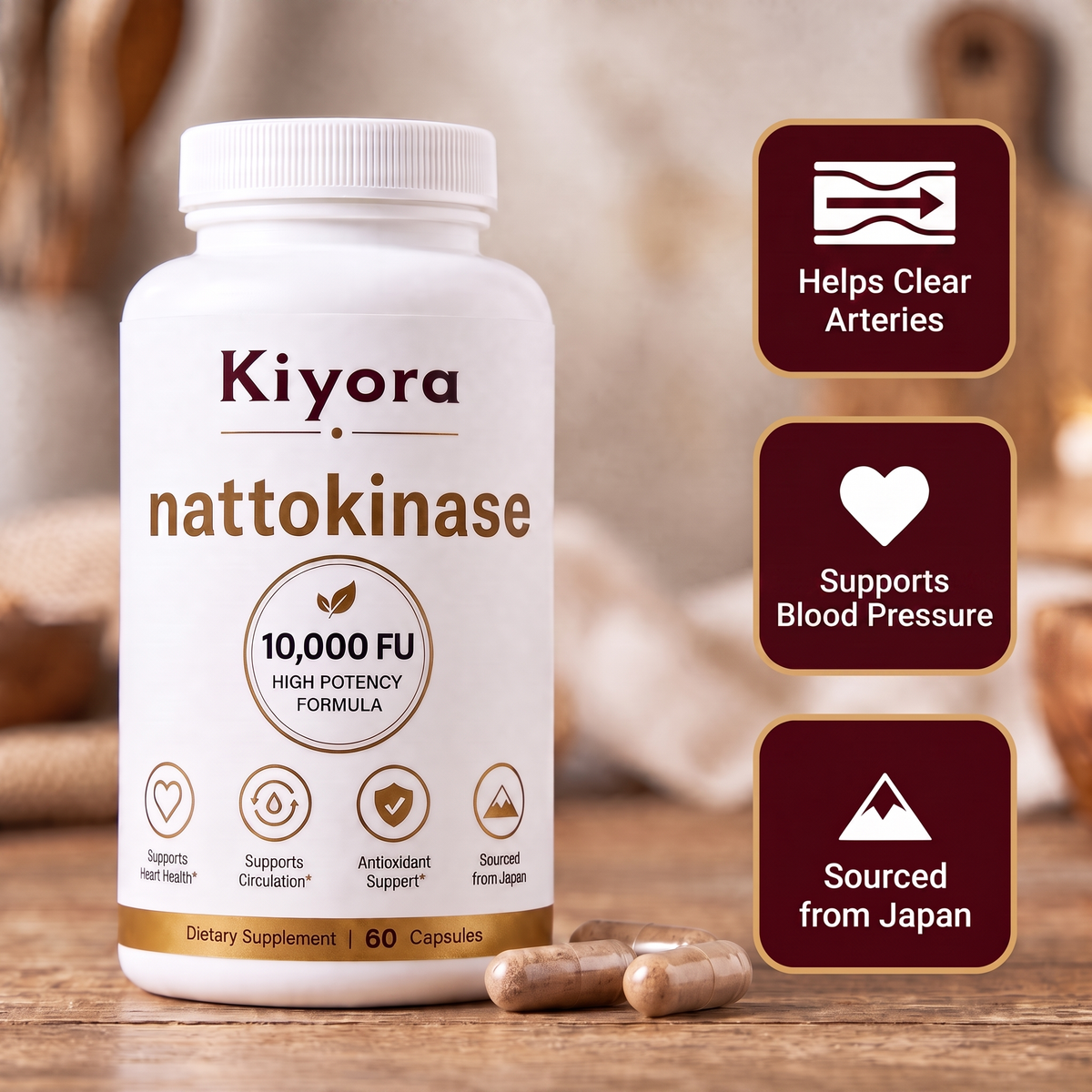 Nattokinase Capsules - Naturally Supports Clear Arteries