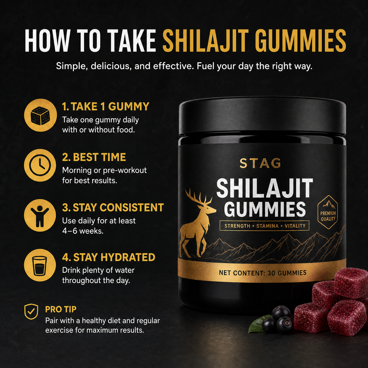 Stag® Shilajit Gummies